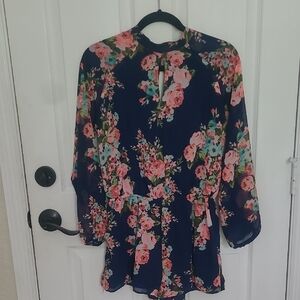 Floral Navy Blouse